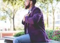 guy, man, fashion, violet, blazer, clothing, necktie, plants, street, bokeh, beard, trees, people, suit, blazer, blazer, blazer, nature, blazer, blazer