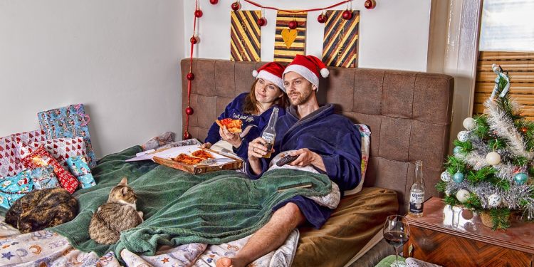 couple, christmas, celebration, holidays, love, together, romance, romantic, xmas, stay home, covid-19, pandemic, cute, happy, happiness, santa hat, covid19, corona, funny, stay home, stay home, stay home, stay home, stay home