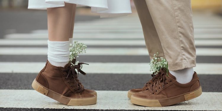 shoes, couple, road, footwear
